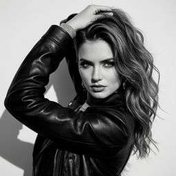 Anna 2 Skorts Leather - B&W Minimalist Wall [VAR:2] [Rotated 25° Left]